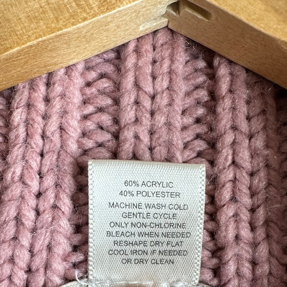 LOFT Pink Knit Open Front 3/4 Sleeve Cardigan Sweater Size Small Petite - Picture 5 of 8